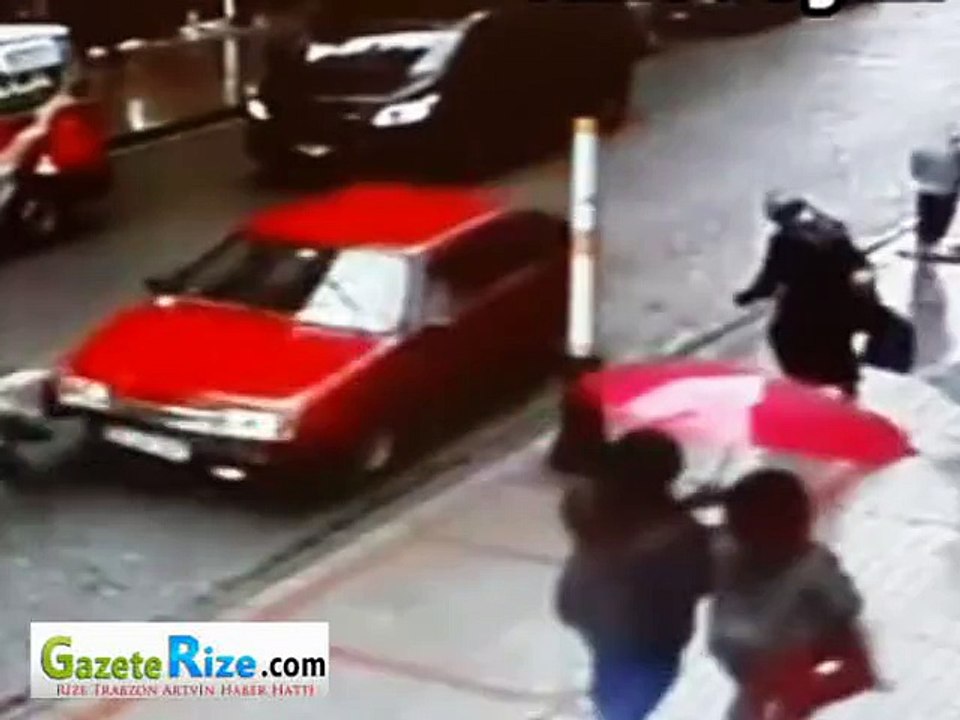 rizede korkunç kaza