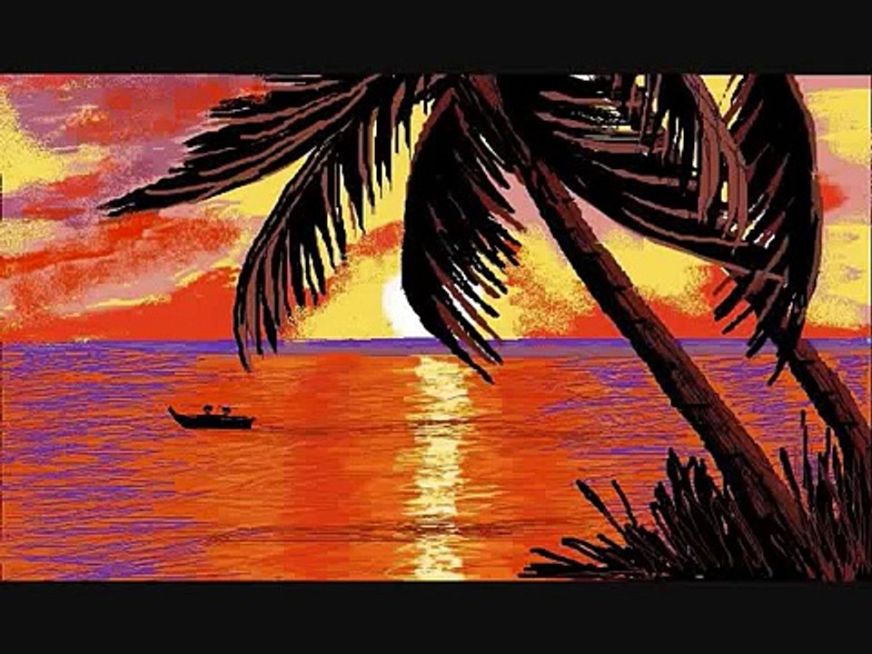 MS Paint Drawing: How to draw a sunset in MS Paint