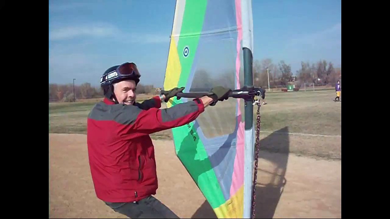 windsurfing on landboard.