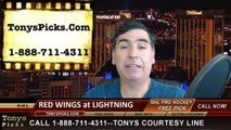 Tampa Bay Lightning vs. Detroit Red Wings Free Pick Prediction NHL Pro Hockey Playoff Game 1 Odds Preview 4-16-2015