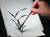 How to draw Orchid in Chinese brush painting or Sumi-e
