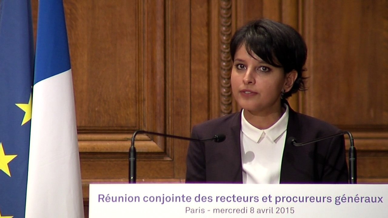 Réunion conjointe des recteurs et des procureurs généraux - Allocution de Najat Vallaud-Belkacem