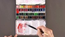 How to Paint a Cherry Tree in Watercolor -  Splatter Painting Trees - Paint a Tree - Sakura