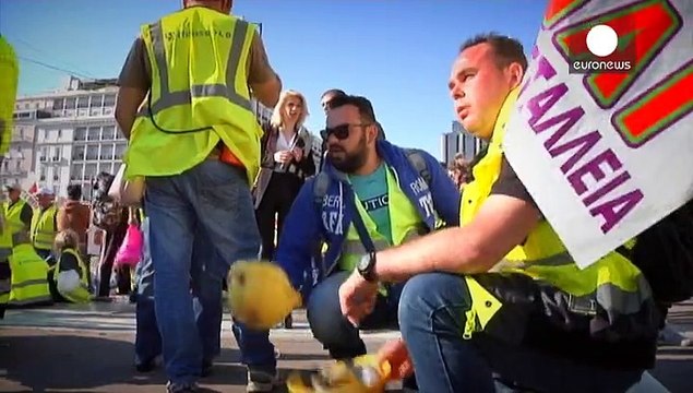 Minatori greci contro il Governo Tsipras