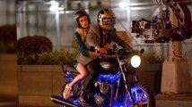 Emma Roberts Rides A Motorcycle While Filming Nerve