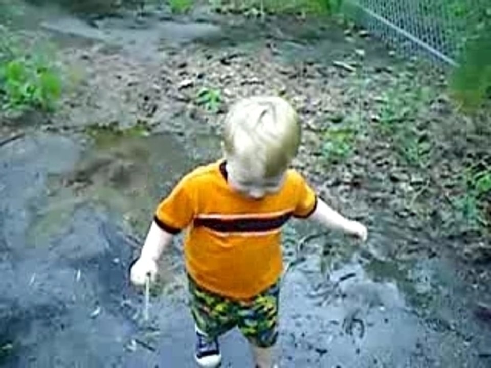 Puddle stomping at Benson's