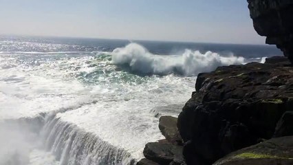 Woman falls into Wormhole on Aran Islands