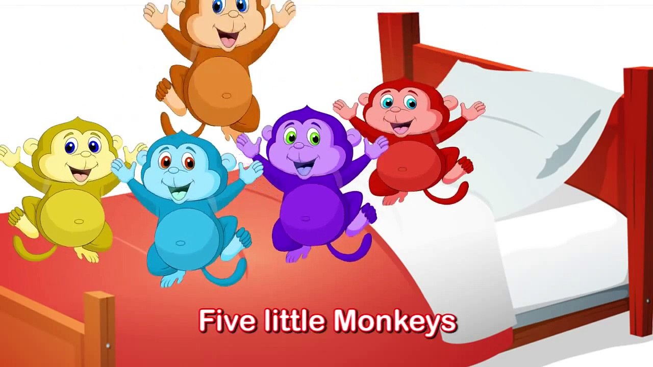 Five little monkeys jumping on the bed Nursery Rhyme - video Dailymotion