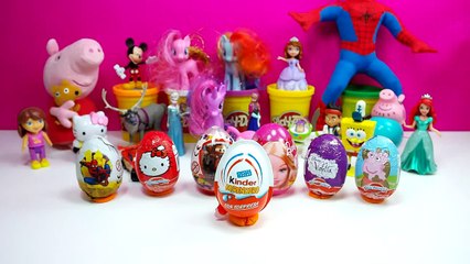 Cars 2 Kinder Surprise Eggs Barbie Play Doh Spiderman Peppa Pig Violetta 3 egg