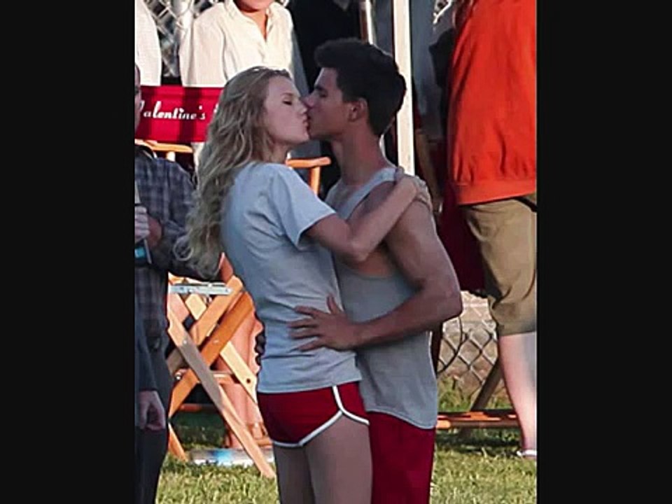Taylor Swift and Taylor Lautner on the set of Valentines Day
