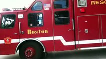 Boston FIRE R1 E10 TL3 H4 responding to the box call for a duck boat on fire in the charles river