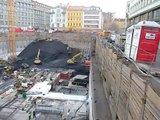 Prague, Czech Republic Construction Site, Excavators, Trucks, Cats