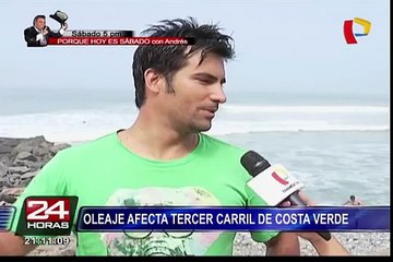 Tercer carril de la Costa Verde presentaría daños en su estructura por fuerte oleaje