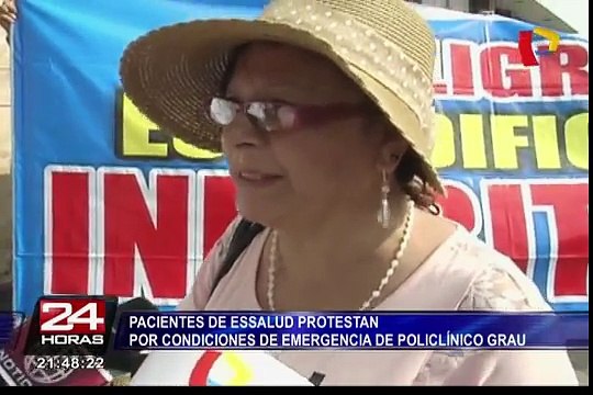 Pacientes de Essalud protestan por condición de Hospital de Emergencias Grau