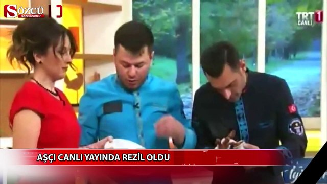 Aşçı canlı yayında rezil oldu