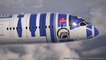 R2-D2 painted on All Nippon Airways JET : amazing STAR WARS campaign!