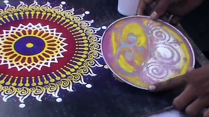 Making Rangoli designs using Stencil