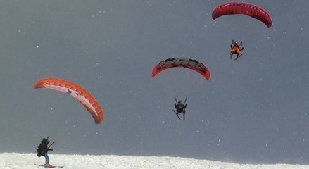 Speed-riding at Col de Balme (Chamonix) by Siberian conditions.