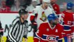 Le Joueur des Canadiens' P.K. Subban met un grand coup de crosse à Mark Stone
