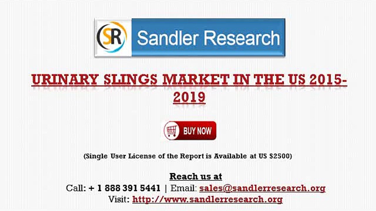 Urinary Slings Market in US to Grow at 11.85% CAGR By 2019