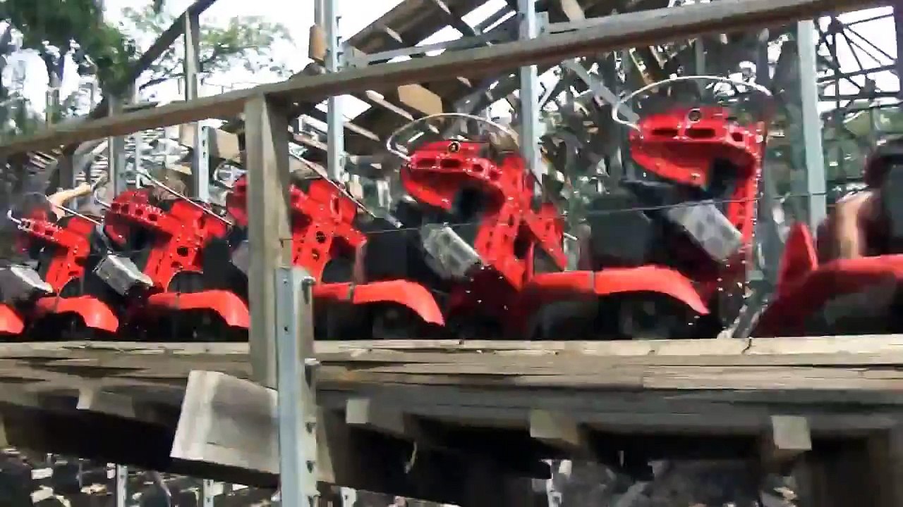 Hades 360 Looping Wooden Roller Coaster POV Mt Olympus Wisconsin Dells