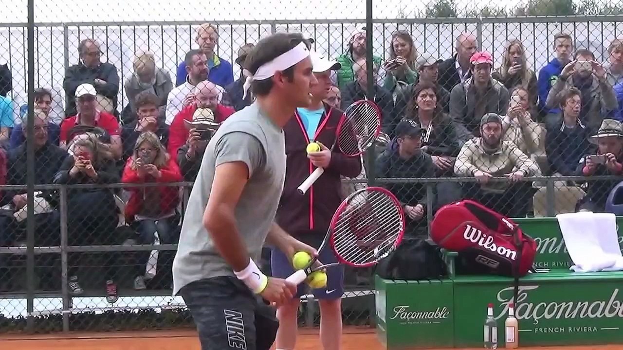 Roger Federer practice in Monte Carlo 2015