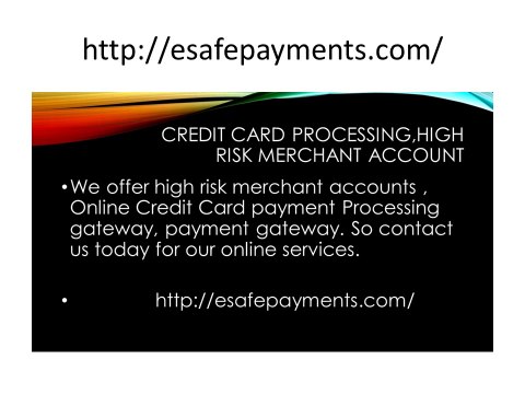 High Risk Merchant Account | Credit Card Processing | esafe payments