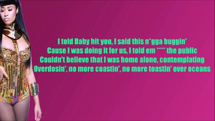 Nicki Minaj Bed of Lies Ft Skylar Grey Lyric Video Clean