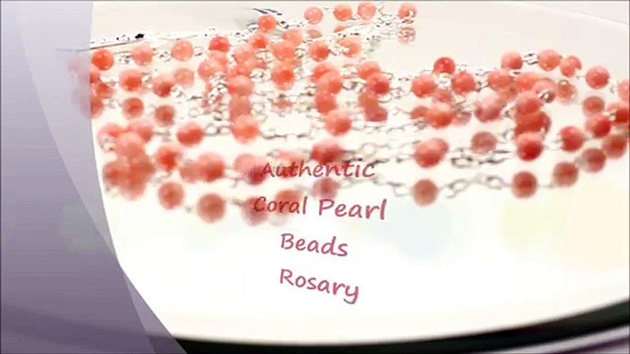 Authentic Coral Pearl Beads Rosary