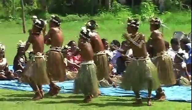 Fiji Dancing Banaban School on Rabi Island Performing Traditional Dances.