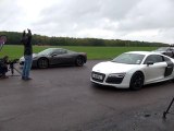 Drag Race_ Audi R8 V10 Plus vs Ferrari 458 Spider at Vmax Quicksilver