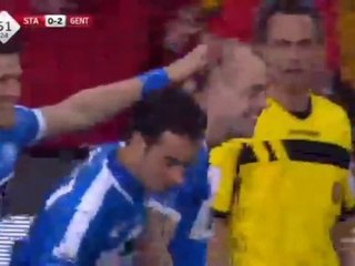 Pedersen Amazing Goal Standard vs AA Gent 17_04_2015 Belguium