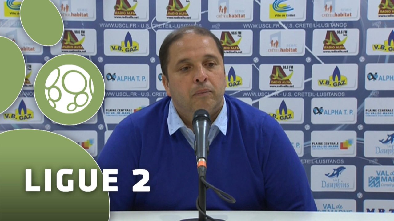 Conférence de presse US Créteil-Lusitanos - AS Nancy-Lorraine (1-1) : Thierry FROGER (USCL) - Pablo  CORREA (ASNL) - 2014/2015