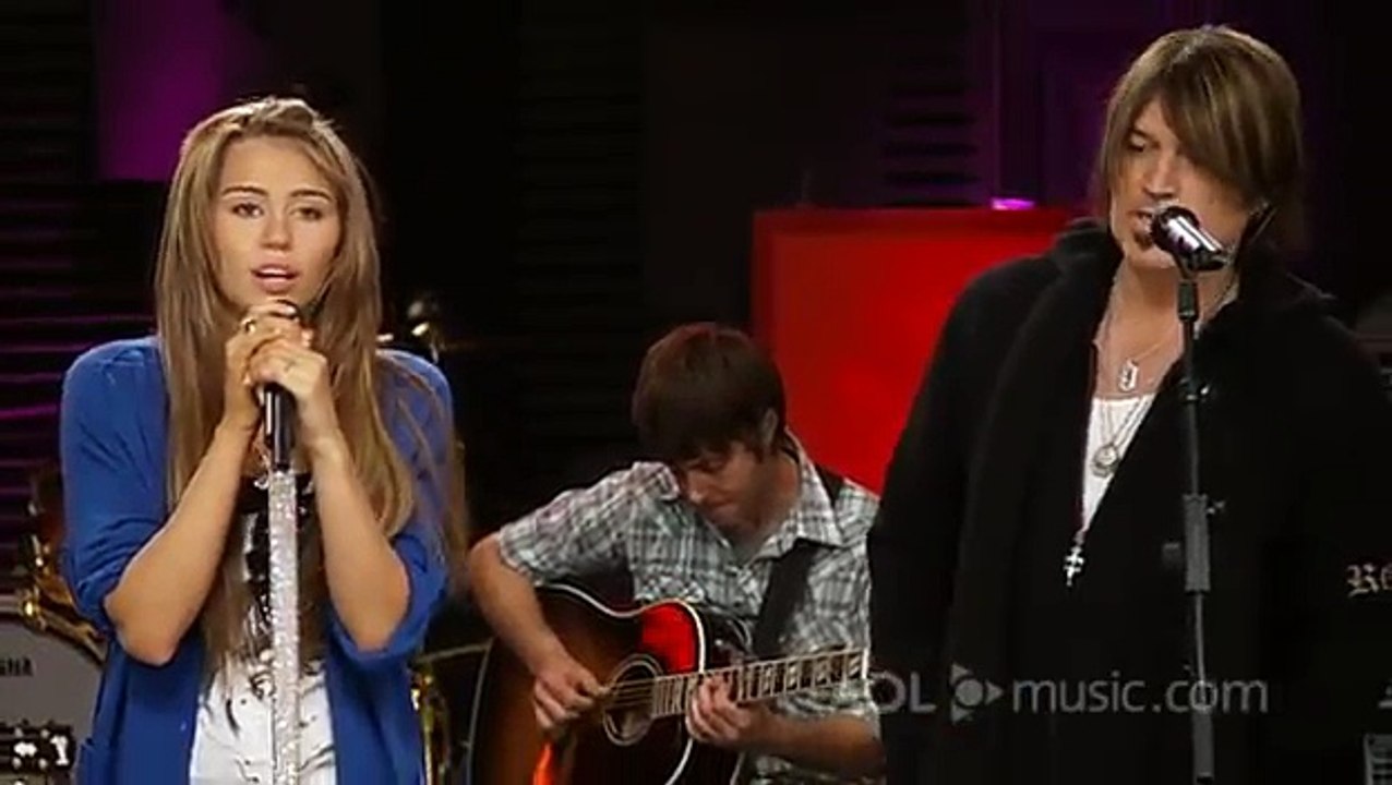 Miley Cyrus and Billy Ray Cyrus - Butterfly Fly Away - AOL Music Sessions - HQ