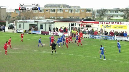 Puskas award contender: Lee Beattie (Prestatyn) scissor kick golazo from outside the box