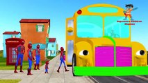 Spiderman Wheels on The Bus Nursery Rhymes Cartoon  | Wheels on The Bus Children Nursery Rhymes