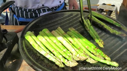 London Street Food. Roasted Spanish Asparagus and Poached Egg