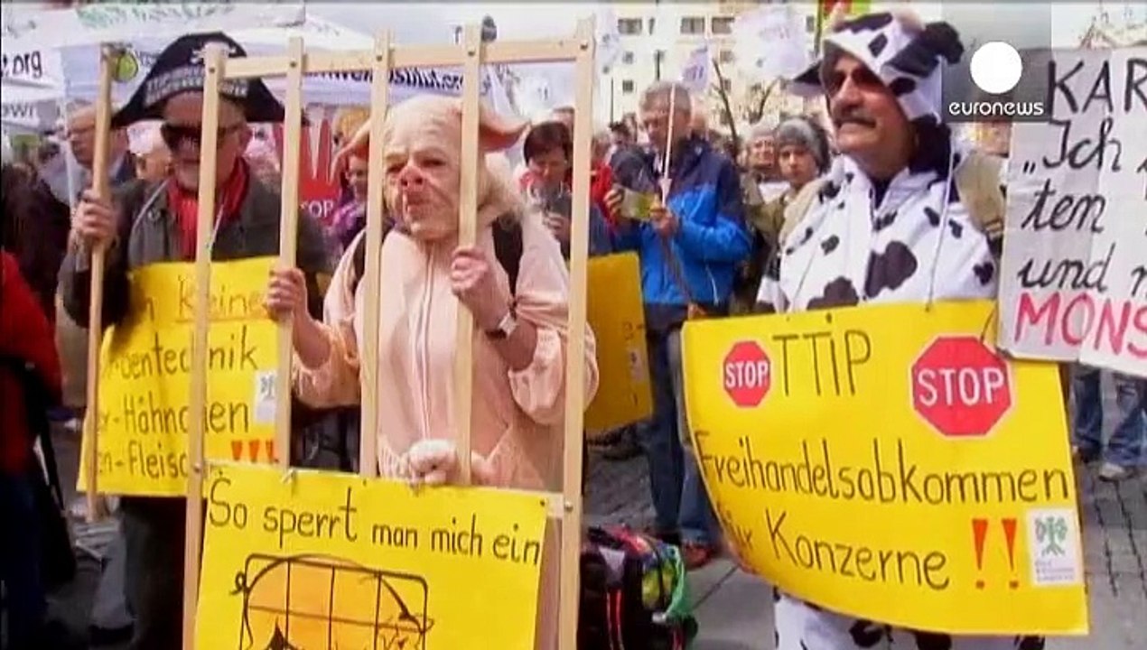 Gegen Chlorhühner und Investorenschutz: Zehntausende demonstrieren in Europa gegen TTIP