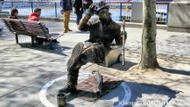 The Man Sitting on Nothing, Floating and Levitating. London Human Statue