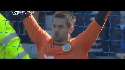 Ross Barkley's penalty is denied by Burnley goalkeeper Heaton
