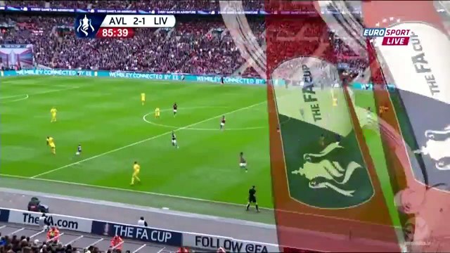 FA Cup 2015 Aston Villa v. Liverpool Gerrard header almost in
