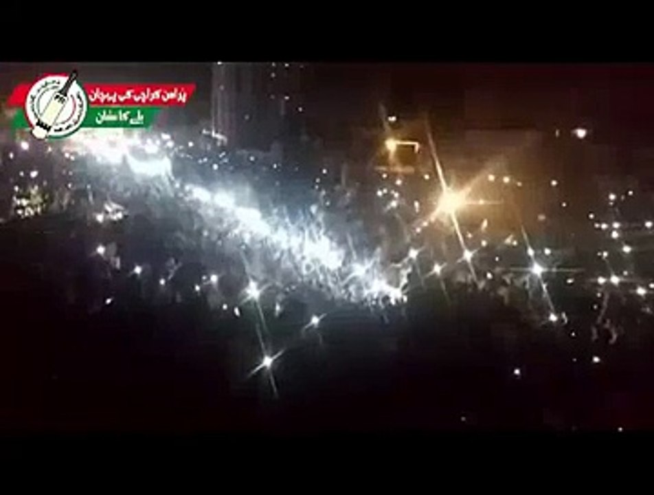 Mobile Lights During Blackout In Karachi Jalsa. Amazing view