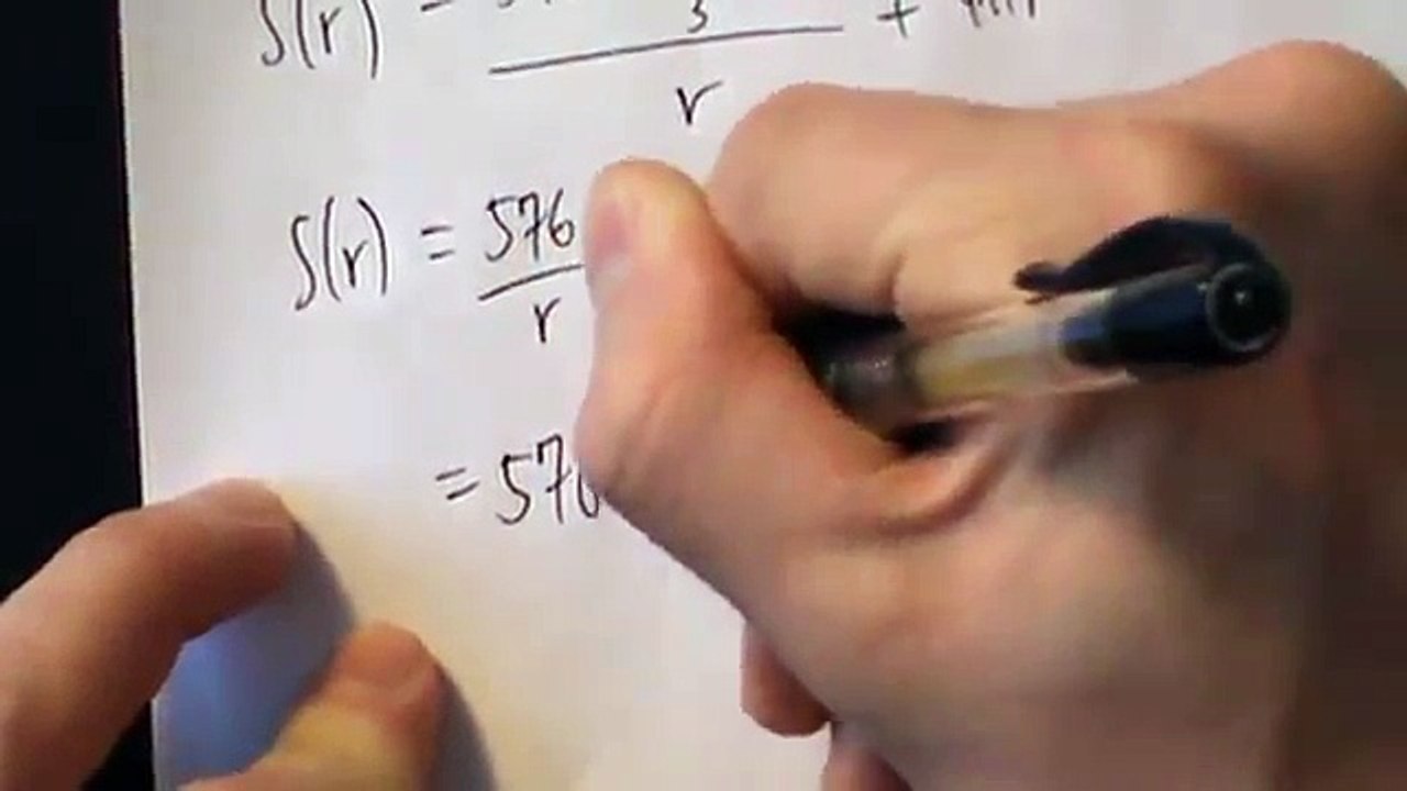 Calculus I - Applied Optimization - Example 5 - Minimize Surface Area
