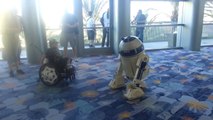 R2-D2 brightens boy's day at Star Wars Celebration