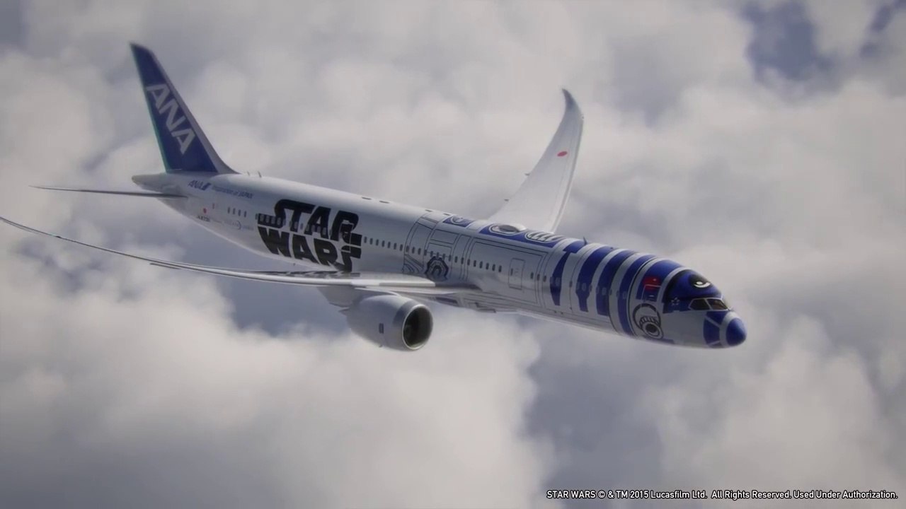 A decorated Boeing R2-D2 way