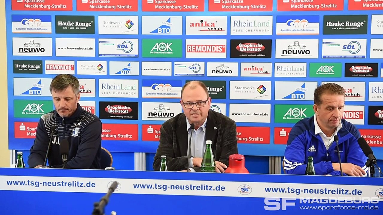 Pressekonferenz - TSG Neustrelitz gegen 1. FC Magdeburg 0:1 (0:1) - www.sportfotos-md.de