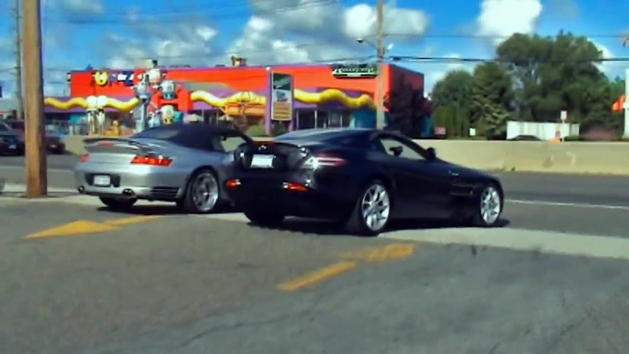 Mercedes McLaren SLR Vs Porsche 911 Turbo Street Racing New York