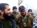 Ukraine War 20.04.2015 Chechen Russian invasion forces in the center of Donetsk city