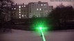 1000mW blue laser beams in falling snow + green laser beam * lightsaber?     IMG *