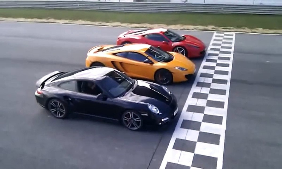 McLaren MP4-12C VS Ferrari 458 Italia VS Porsche 997 Turbo MkII